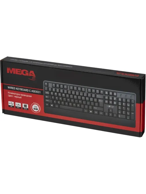 Клавиатура C-KB3031 черная, USB, 104кн BT-JKB-002/C-KB3031