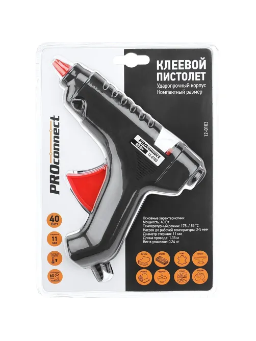 Пистолет клеевой ProConnect 40 Вт, 11 мм (12-0103)