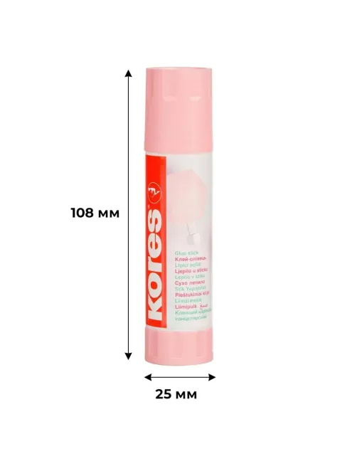 Клей-карандаш 20г Kores Pastel ассорти:розовый, желтый, фиолетовый ,мятный