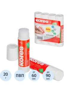 Клей-карандаш 20г KORES 4шт./уп. 14200