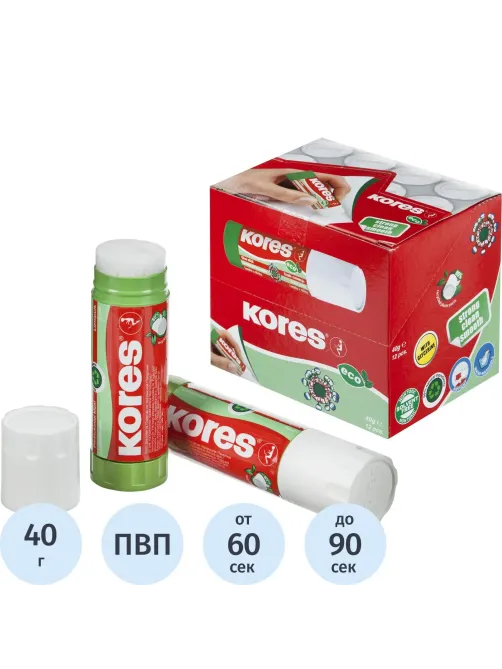 Клей-карандаш 40г KORES Glue-eco