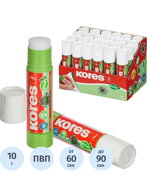 Клей-карандаш 10г KORES Glue-eco