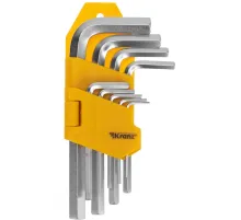 Набор ключей имбусовых HEX KRANZ 1,5-10 мм, CrV, 9 шт. KR-12-5215
