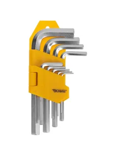 Набор ключей имбусовых HEX KRANZ 1,5-10 мм, CrV, 9 шт. KR-12-5215