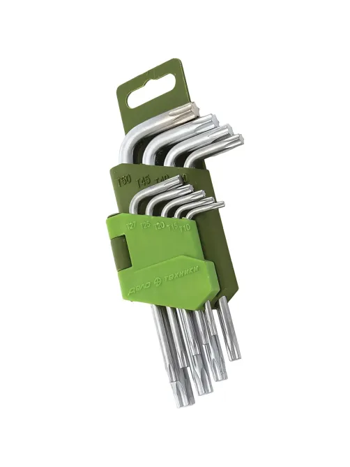 Набор ключей угловых TORX коротких 9 шт (Т10-Т50) Дело Техники 563090
