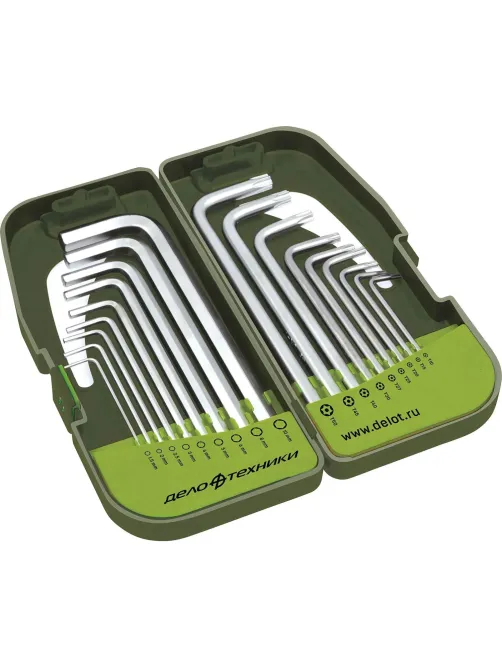 Набор ключей Дело Техники 1.5,2,2.5,3,4,5,6,8,10 мм и TORX 18 шт (564518)