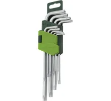 Набор ключей угловых TORX с отверстием 9 шт (Т10-Т50) Дело Техники 563591