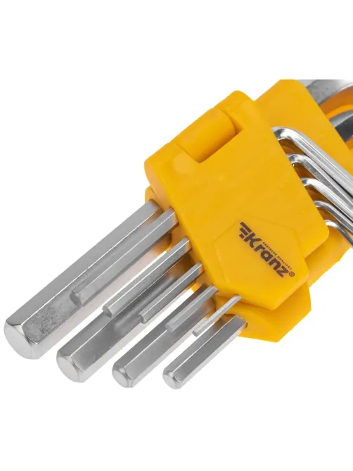 Набор ключей имбусовых HEX KRANZ 1,5-10 мм, CrV, 9 шт. KR-12-5215