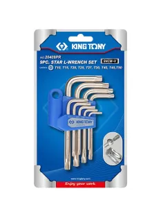 Набор ключей Г-обр. Torx,T10H-T50H,корот.,с отв.,9предм.KING TONY,20409PR