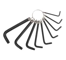 Набор ключей имбус. TORX KRANZ T10-T50 CrV 9 шт, оксид, кольцо KR-12-5203