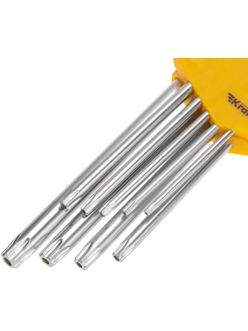 Набор ключей имбус.Tamper-Torx KRANZ 9шт ТТ10-50 закал. удл ник. KR-12-5221