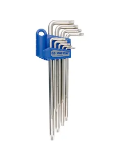 Набор ключей Г-обр Torx,T10H-T50H,длин,с отверс,9 пред.KING Tony 20419PR