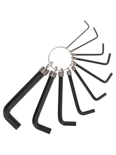 Набор ключей имбус. HEX KRANZ 1,5-10мм CrV 10шт, оксид, кольцо KR-12-5201