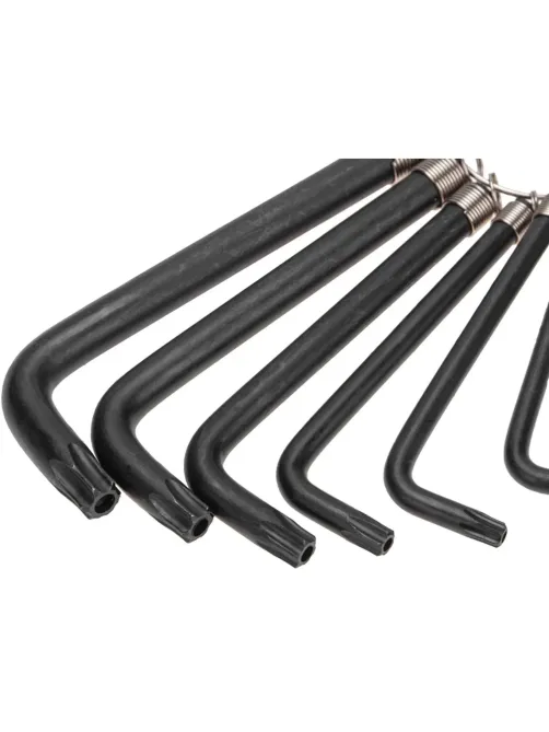 Набор ключей имбус. TORX KRANZ T10-T50 CrV 9 шт, оксид, кольцо KR-12-5203
