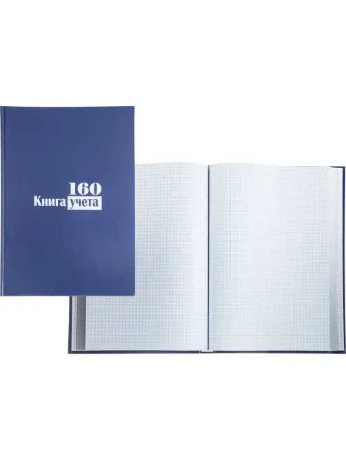Книга учета -160л. в клетку офсет, обл. бумвинил