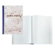 Книга учета 128л. в клетку типограф.,  обл.тв.картон