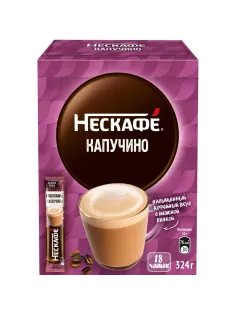 Кофе Nescafe Cappuccino раств., шоу-бокс, 18гх18шт/уп