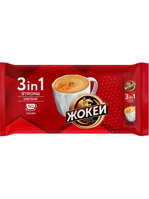 Кофе Жокей Крепкий 3 в 1 раств. 50 пак/уп 1296-08