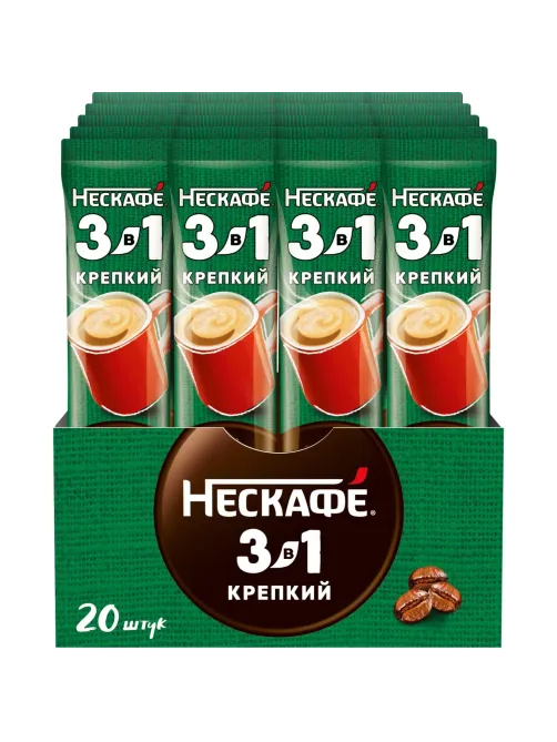 Кофе Nescafe 3 в 1 крепкий раств., шоу-бокс, 20штx14,5г