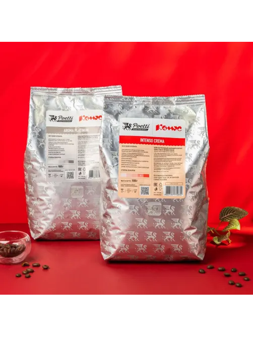 Кофе в зернах Poetti Комус Intenso Crema, упаковка 1кг