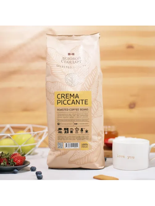 Кофе натуральный жареный в зернах Деловой Стандарт Piccante Crema, 1кг