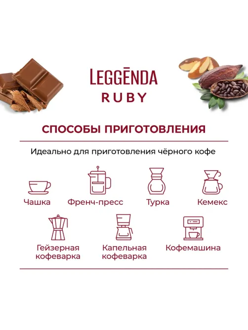 Кофе Poetti Leggenda Ruby в зернах, 1кг