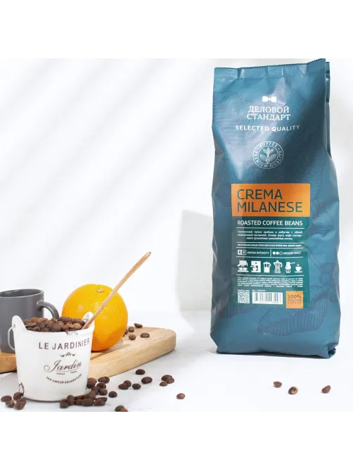 Кофе натуральный жареный в зернах Деловой Стандарт Crema Milanese, 1кг