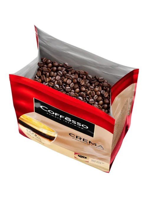 Кофе Coffesso Crema в зернах, Premium Blend,темная обжарка, 1кг 102486