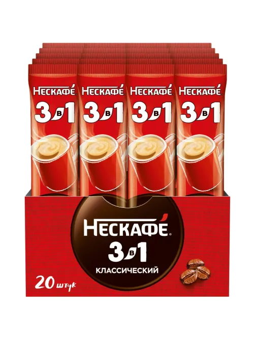 Кофе Nescafe 3 в 1 классический раств., шоу-бокс, 20штx14,5г