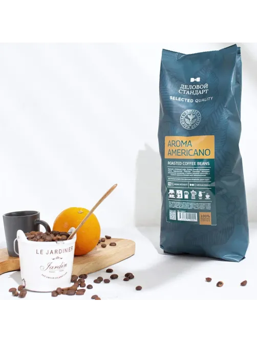 Кофе натуральный жареный в зернах Деловой Стандарт Aroma Americano, 1кг