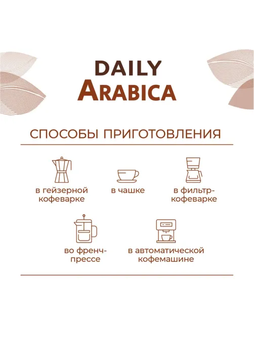 Кофе Poetti Daily Arabica в зернах, 1кг