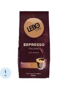 Кофе Lebo Espresso Italiano в зернах темн. обжар., 1кг