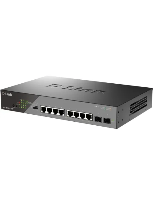 Коммутатор D-Link DSS-200G-10MP/A1A, L2 8x1000Base-T PoE и 2xSFP