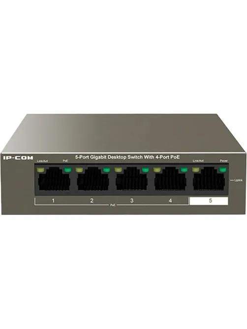 Коммутатор IP COM 4 порта  802.3at (PoE+) 5 портов 10/100 1000 М/сек