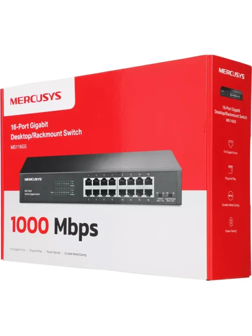 Коммутатор Mercusys MS116GS неуправляемый
