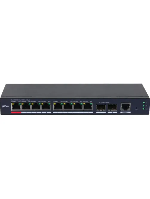 Коммутатор Dahua DH-S4210-8GT-110 (L2) 10x1Гбит/с 2SFP 8PoE 110W упр