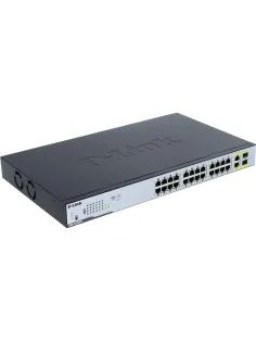 Коммутатор D-Link DGS-1026MP/B2A  24x10/100/1000Base-T PoE, 2 комбо-порта