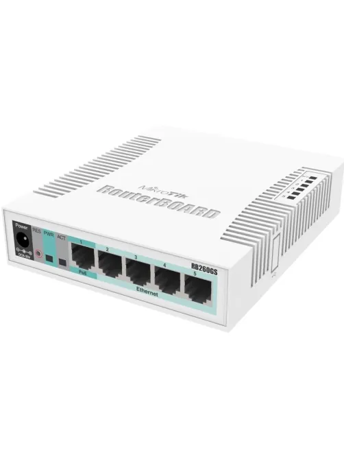 Коммутатор MikroTik RB260GS CSS106-5G-1S, управляемый, 5Gbit/PoE