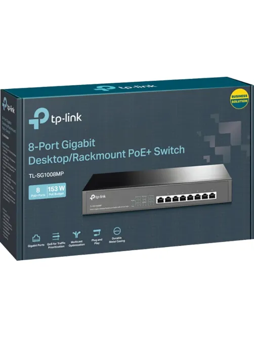 Коммутатор TP-Link TL-SG1008MP (L2) 8x1Гбит/с 8PoE+ 126W неуправляемый