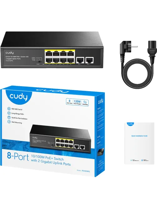 Коммутатор Cudy FS1010PG 8хPoE+ 120W 2хGBUplink