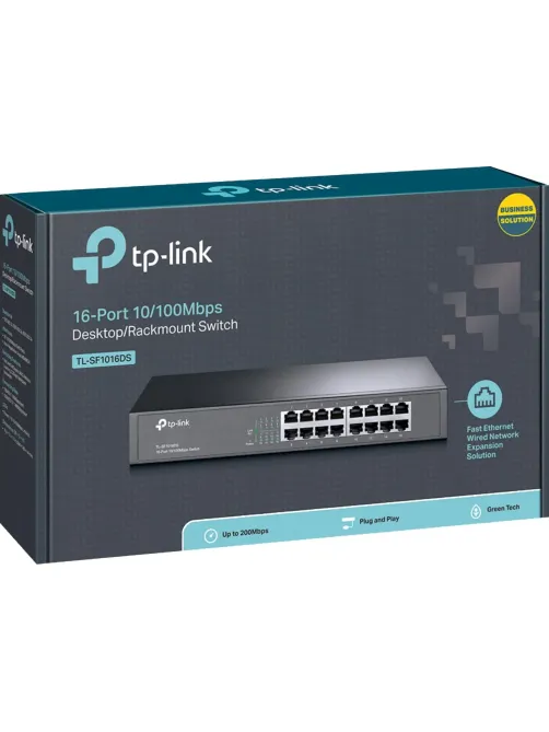 Коммутатор TP-Link TL-SF1016DS (L2) 16x100Мбит/с неуправляемый