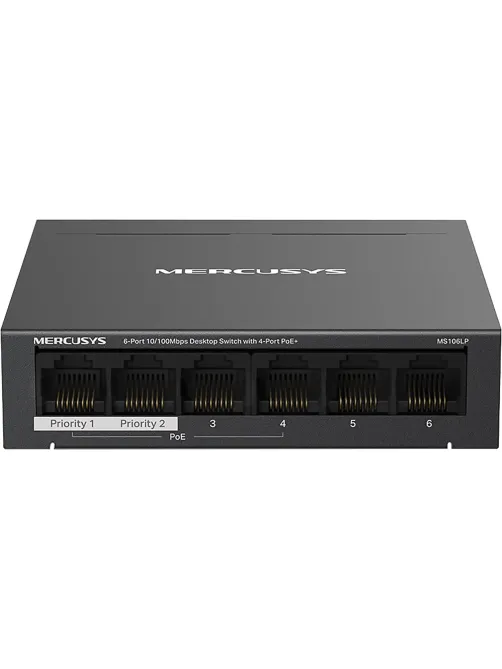 Коммутатор Mercusys MS106LP (L2) 6x100Мбит/с 4PoE+ 40W неуправляемый
