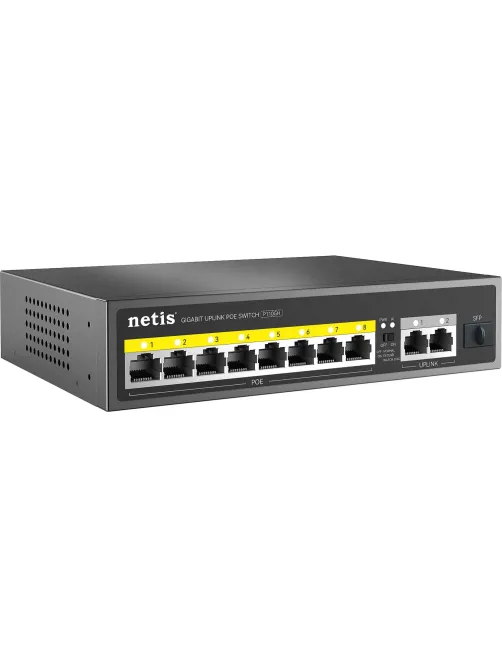 Коммутатор Netis P110GH 8х100 Мбит/с PoE+ 120Вт, 2х1000 Мбит/с, 1xSFP