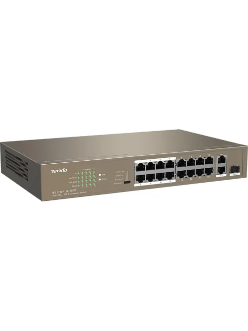 Коммутатор Tenda TEF1118P-16-150W PoE (130W) SFPx1 L2
