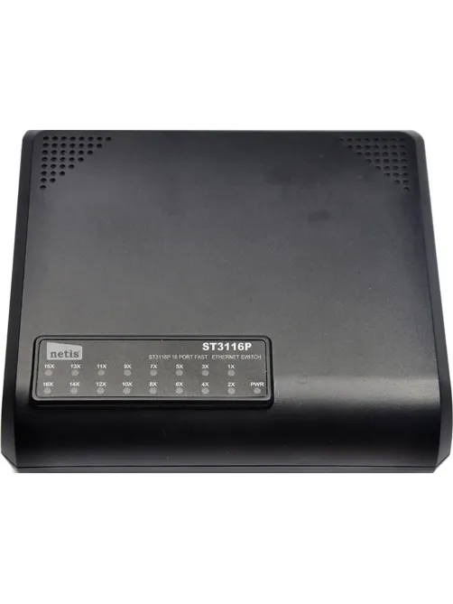 Коммутатор Netis ST3116P неуправляемый, 16-портовый, 100 Мбит/с