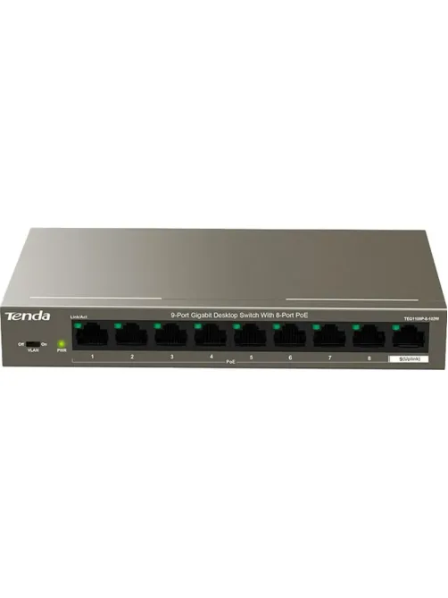 Коммутатор Tenda TEG1109P-8-102W 8 портов PoE+ (92W)