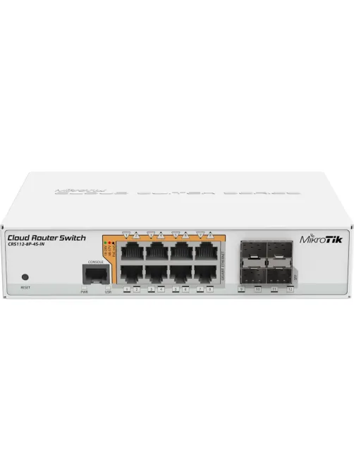 Коммутатор MikroTik CRS112-8P-4S-IN 8х10/100/1000 Ethernet, 4 x SFP ports