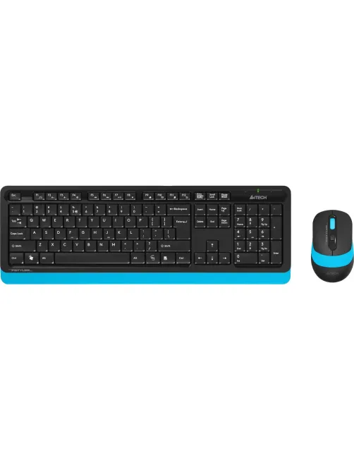Набор клавиатура+мышь A4Tech Fstyler FG1010 кл:черн/син м:черн/син USB WLS