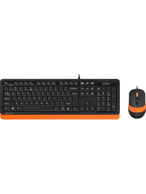 Набор клавиатура+мышь A4Tech Fstyler F1010 кл:черн/оранж м:черн/оранж USB