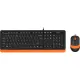 Набор клавиатура+мышь A4Tech Fstyler F1010 кл:черн/оранж м:черн/оранж USB